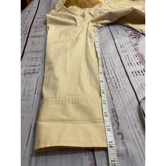 Coldwater Creek Button Front Shirt Womens XS Beaded Embroidery Cotton Blend - Picture 8 of 12